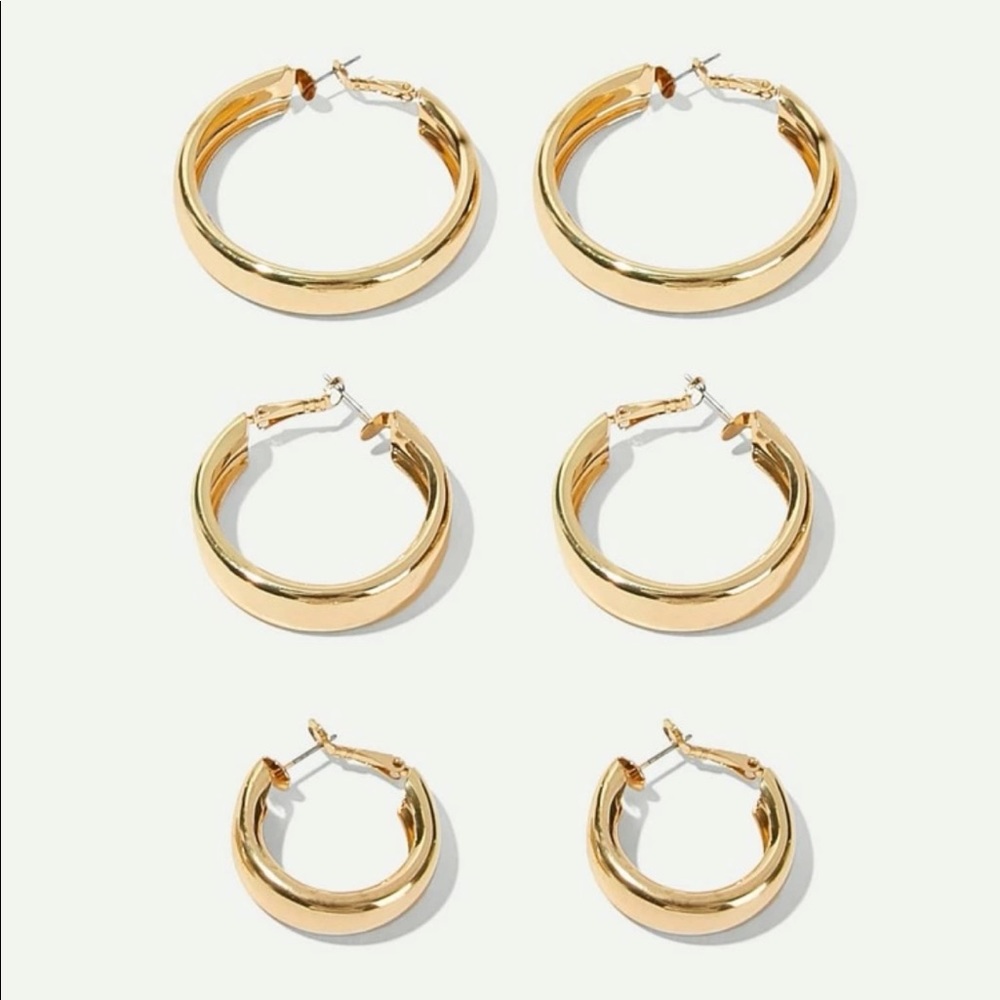 SHEIN Simple Gold Hoop Earrings